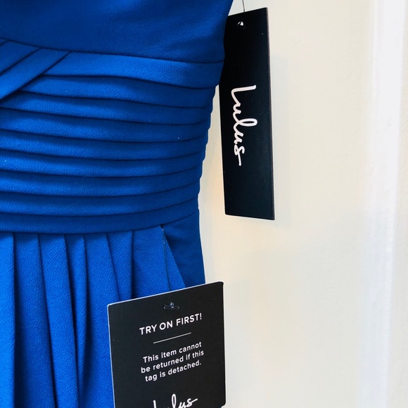 Lulu’s Royal Blue Chiffon Cocktail Dress - NWT - Picture 4 of 7